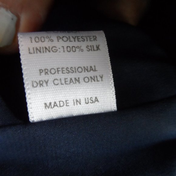 New Fotini Navy Blue Lace Dress w/Orange-Blue Abstract Print Inserts Size 8 - Picture 16 of 16